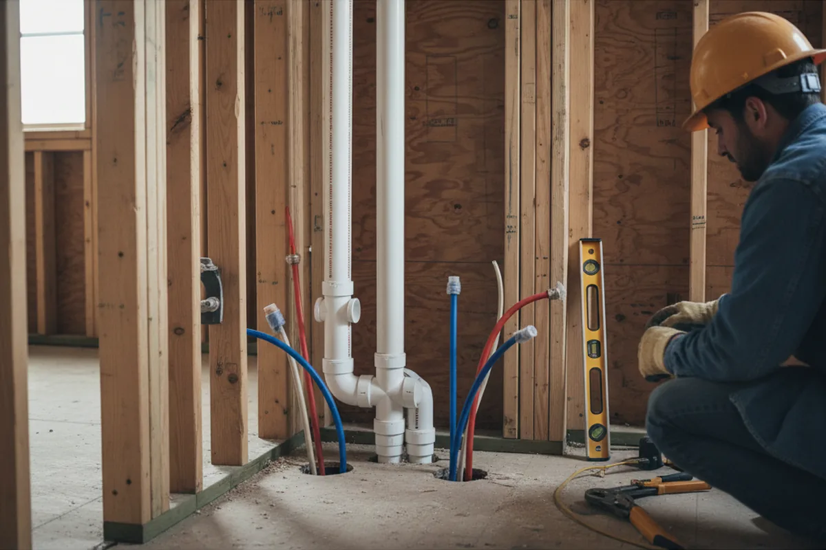 Drain and supply rough-in during Drain Cleaning in New Sharon